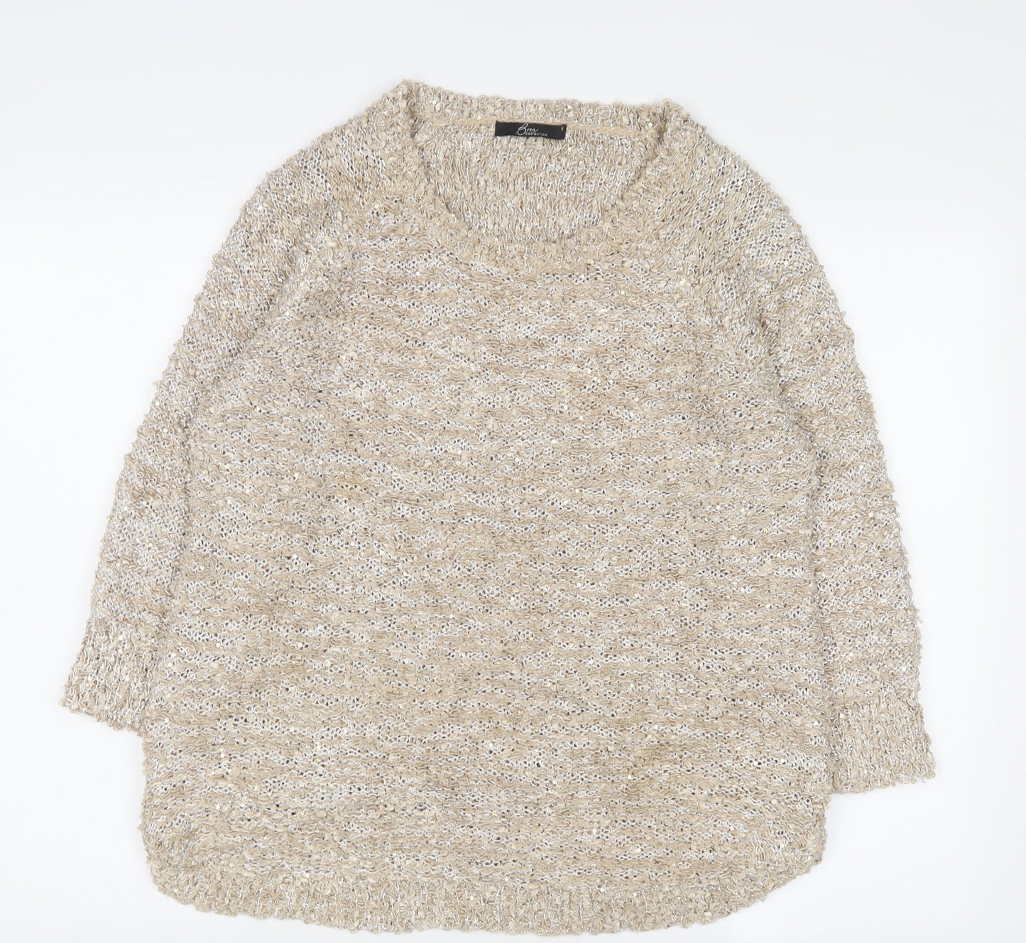 Womens UK Size M Bonmarché Gold Pullover Jumper