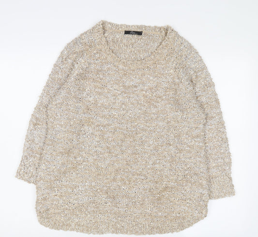Womens UK Size M Bonmarché Gold Pullover Jumper