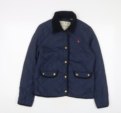 Womens UK Size 10 Jack Wills Blue Quilted Coat