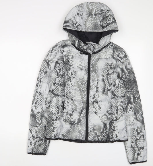 Womens UK Size 8 Sandwich Grey Puffer Jacket