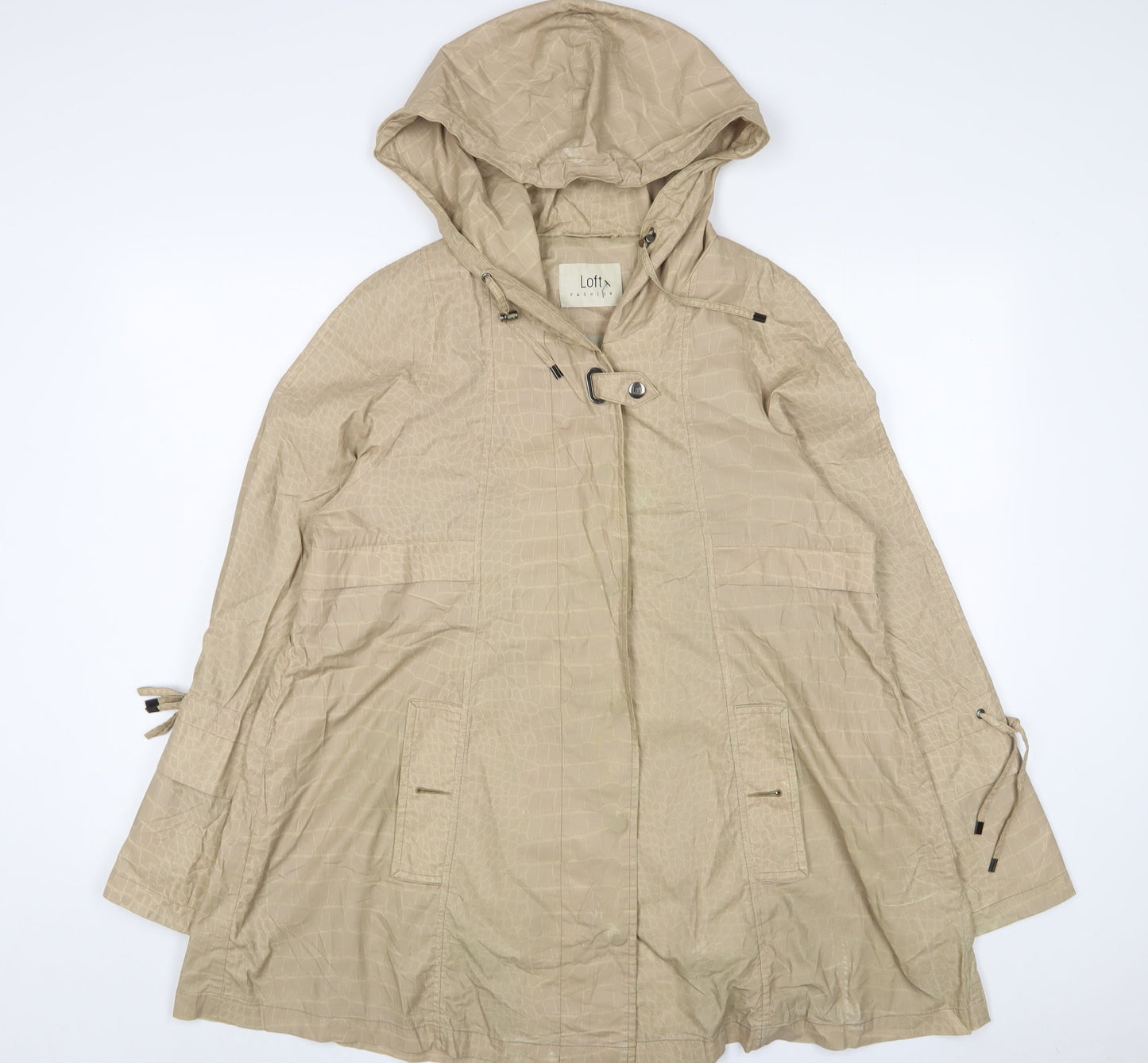 LOFT Womens Brown Geometric Jacket Size 6 Zip