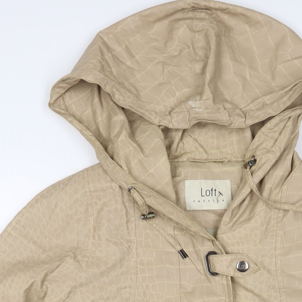 LOFT Womens Brown Geometric Jacket Size 6 Zip