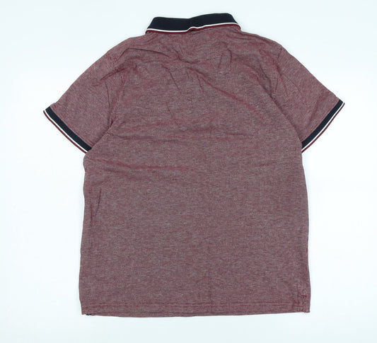 Maine Mens Red Cotton Polo Size M Collared