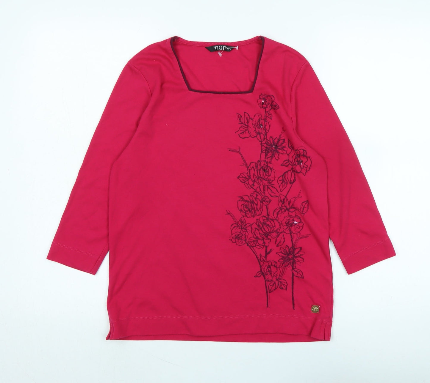 Womens UK Size M TIGI Pink Basic T-Shirt