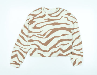 Marks and Spencer Girls Brown Cotton Pullover Sweatshirt Size 11-12 Years