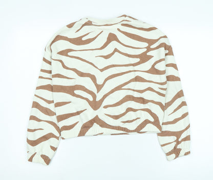 Marks and Spencer Girls Brown Cotton Pullover Sweatshirt Size 11-12 Years