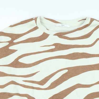Marks and Spencer Girls Brown Cotton Pullover Sweatshirt Size 11-12 Years