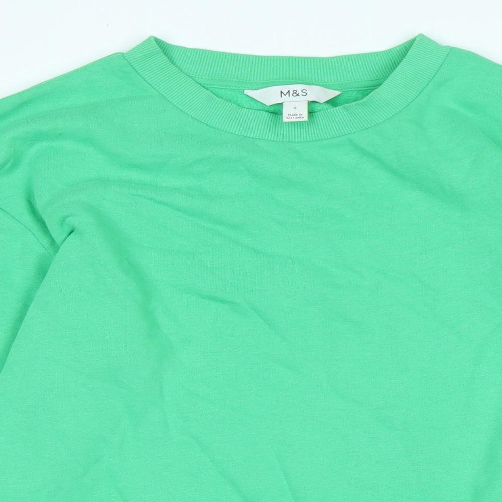 Womens UK Size S Marks and Spencer Green Pullover Sweatshirt