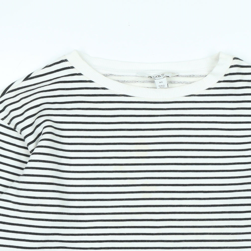 Womens UK Size XS Marks and Spencer White Pullover Sweatshirt