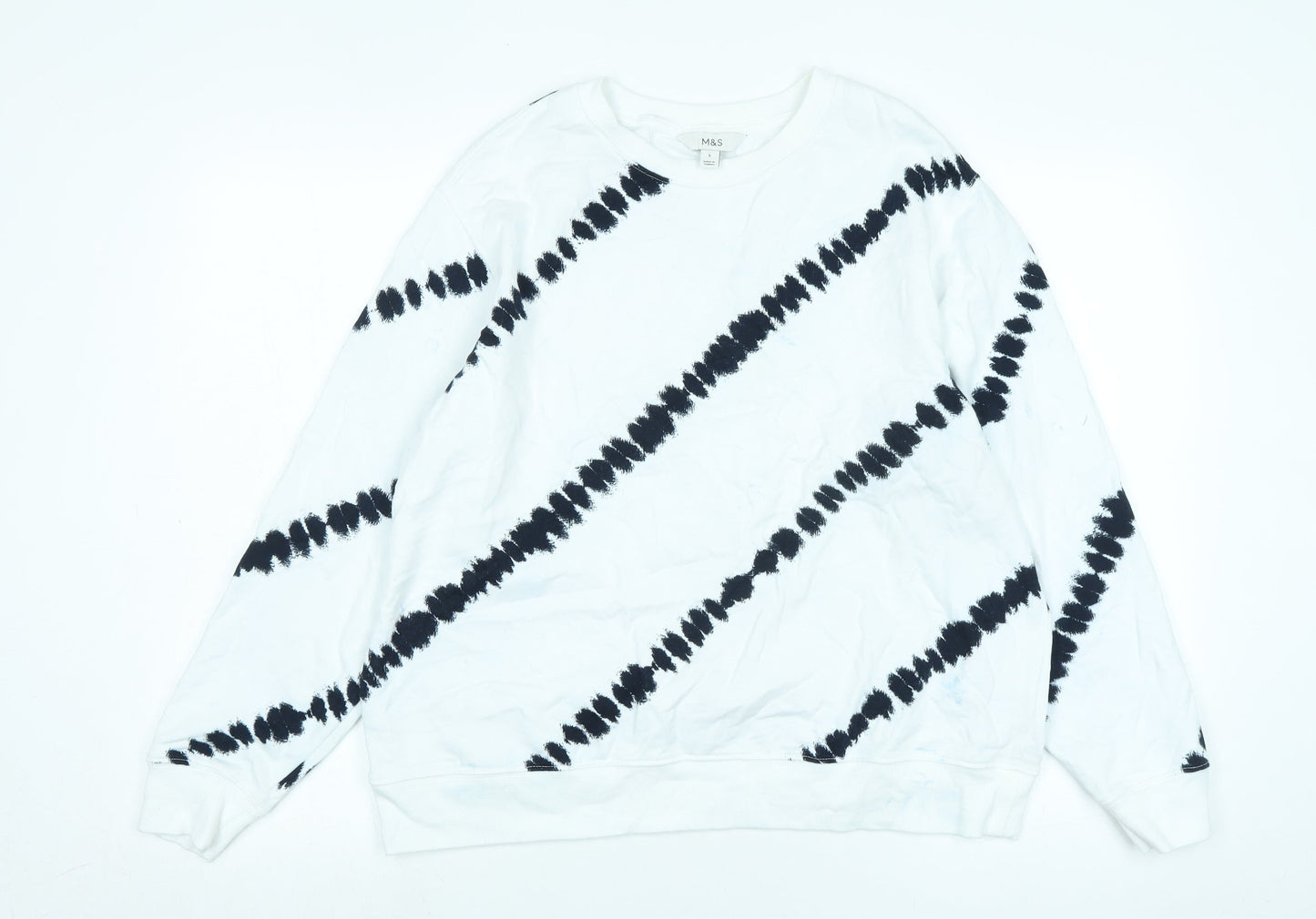 Womens UK Size L Marks and Spencer White Pullover Sweatshirt