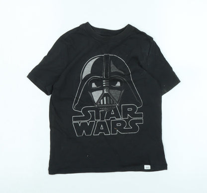 Star Wars Boys Grey Cotton Basic T-Shirt Size S Crew Neck