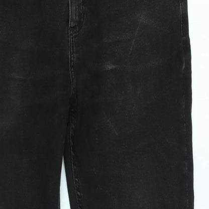 Mens UK Size 34 in Nines Regular Fit Straight Black Jeans