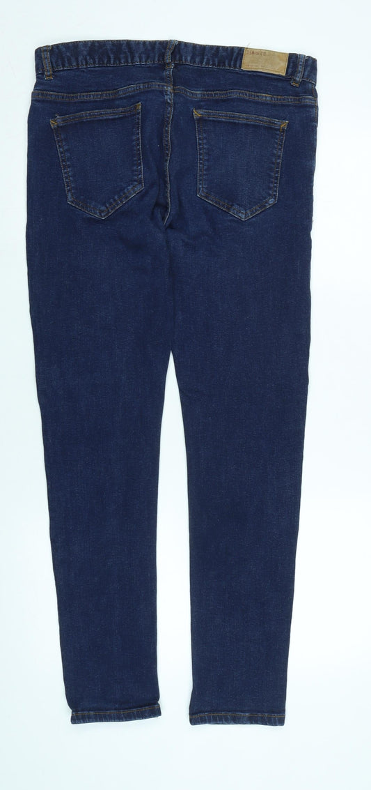 Denim & Co. Mens Blue Cotton Straight Jeans Size 34 in L32 in Regular Zip