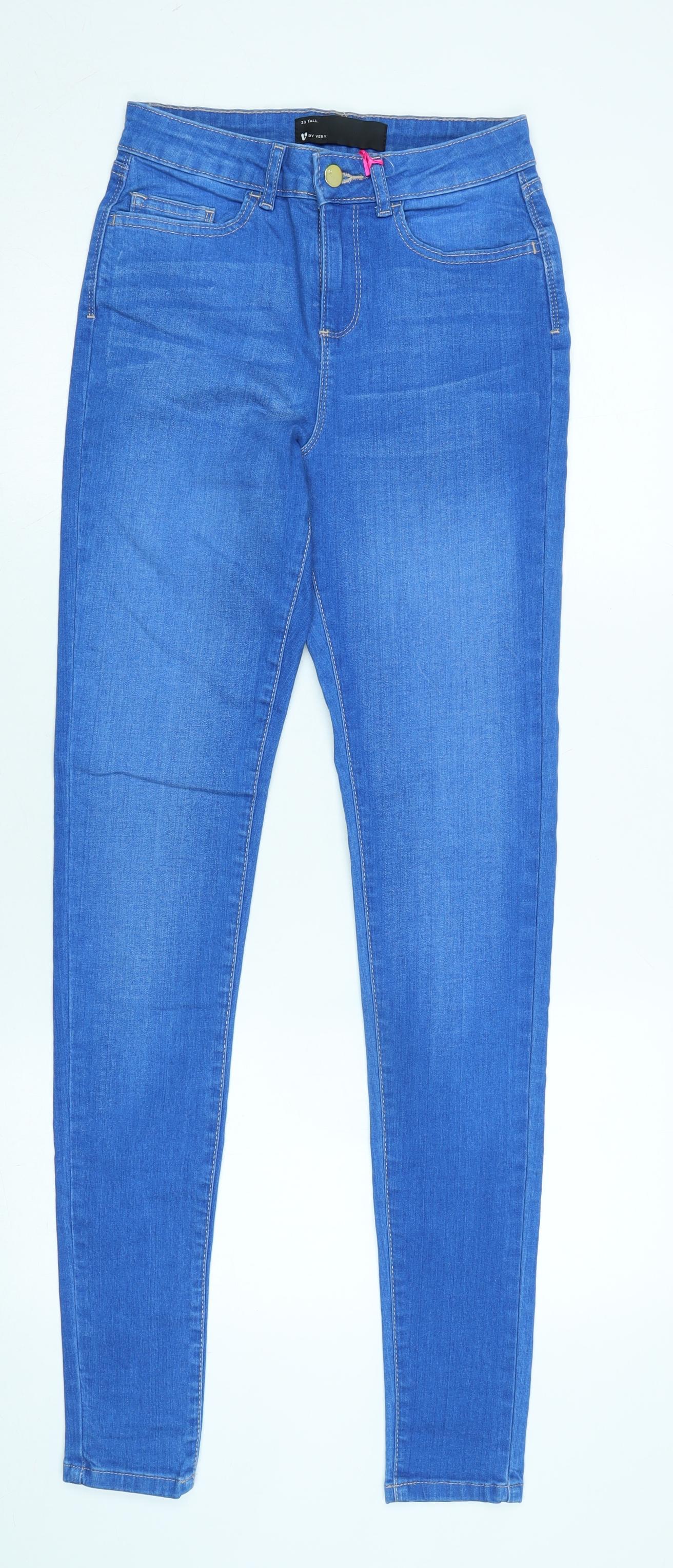 Very Womens Blue Cotton Blend Tapered Jeans Size 34 in L32 in Regular Zip