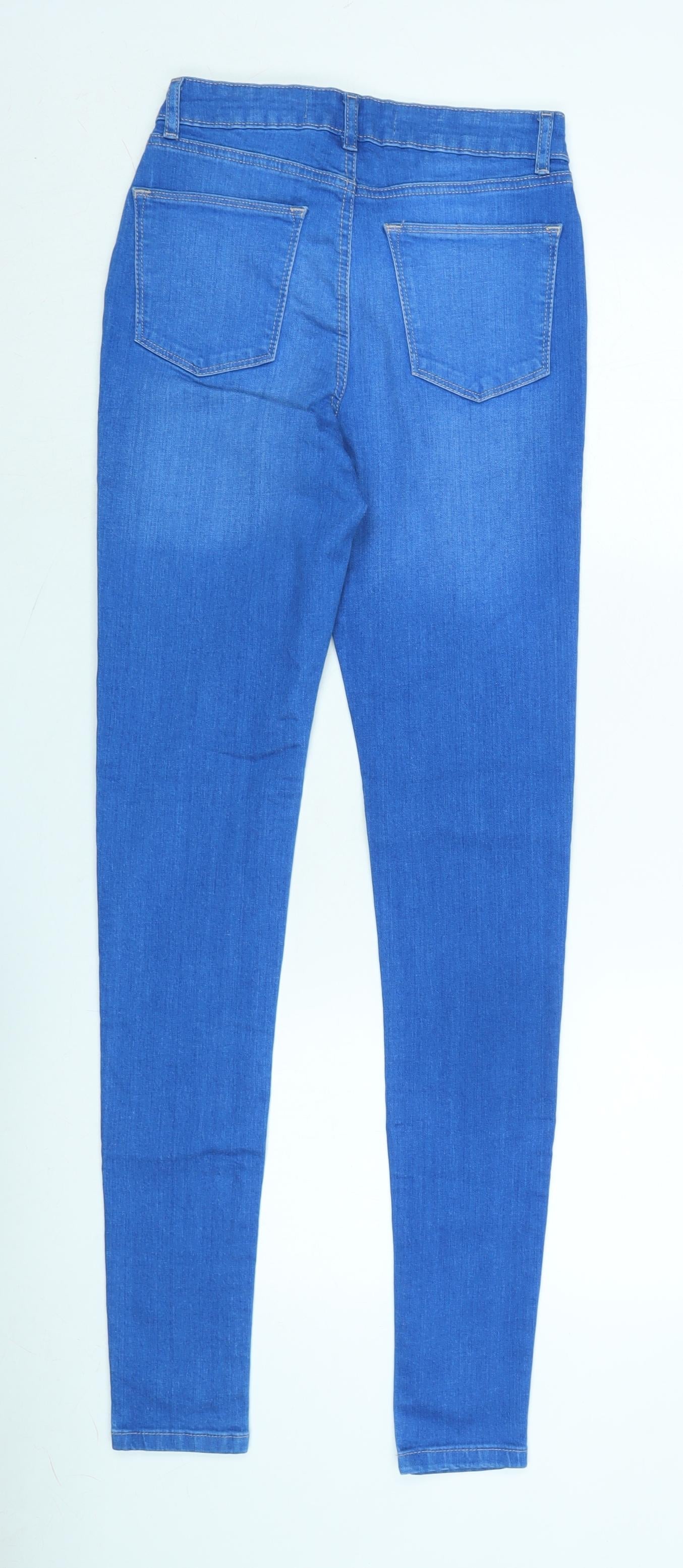 Very Womens Blue Cotton Blend Tapered Jeans Size 34 in L32 in Regular Zip