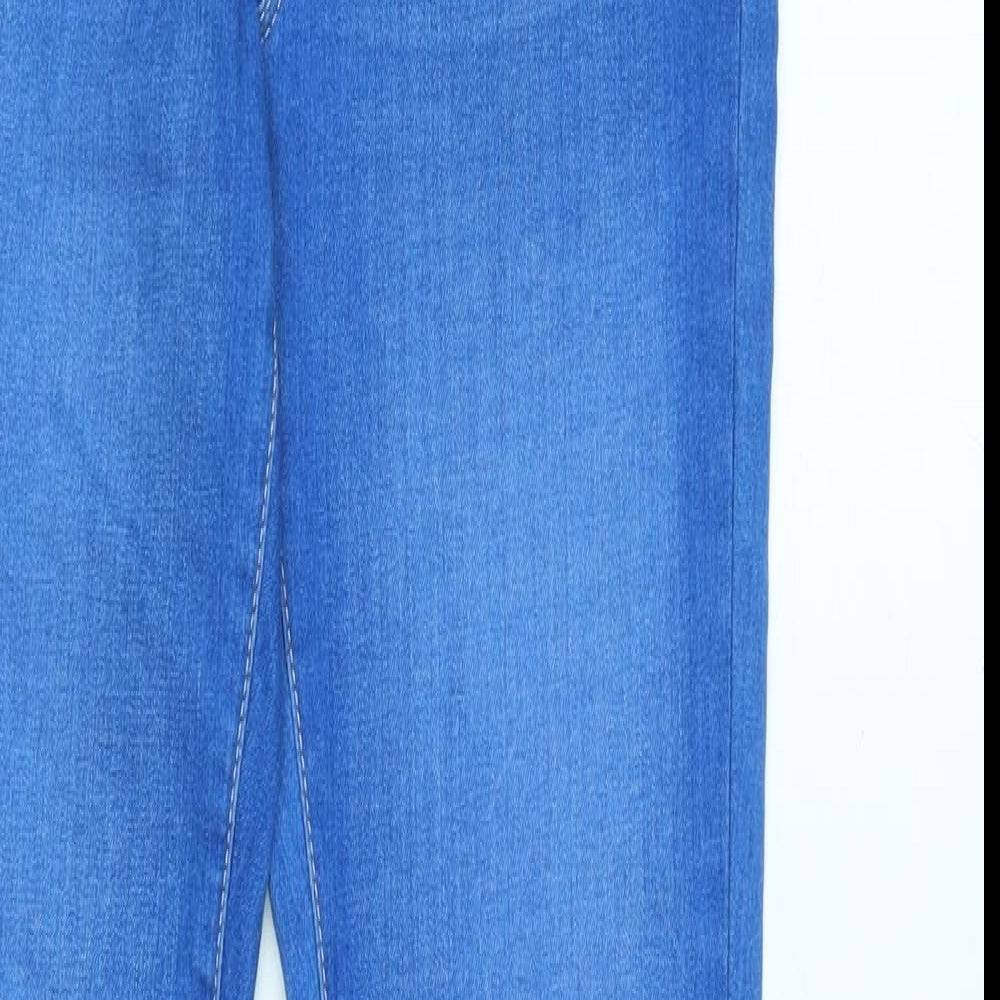 Very Womens Blue Cotton Blend Tapered Jeans Size 34 in L32 in Regular Zip