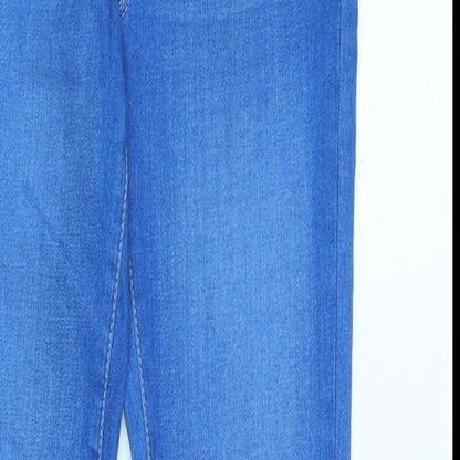 Very Womens Blue Cotton Blend Tapered Jeans Size 34 in L32 in Regular Zip