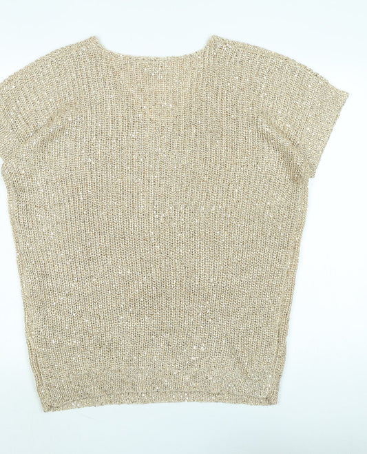 Womens UK Size M Wallis Gold Pullover Jumper