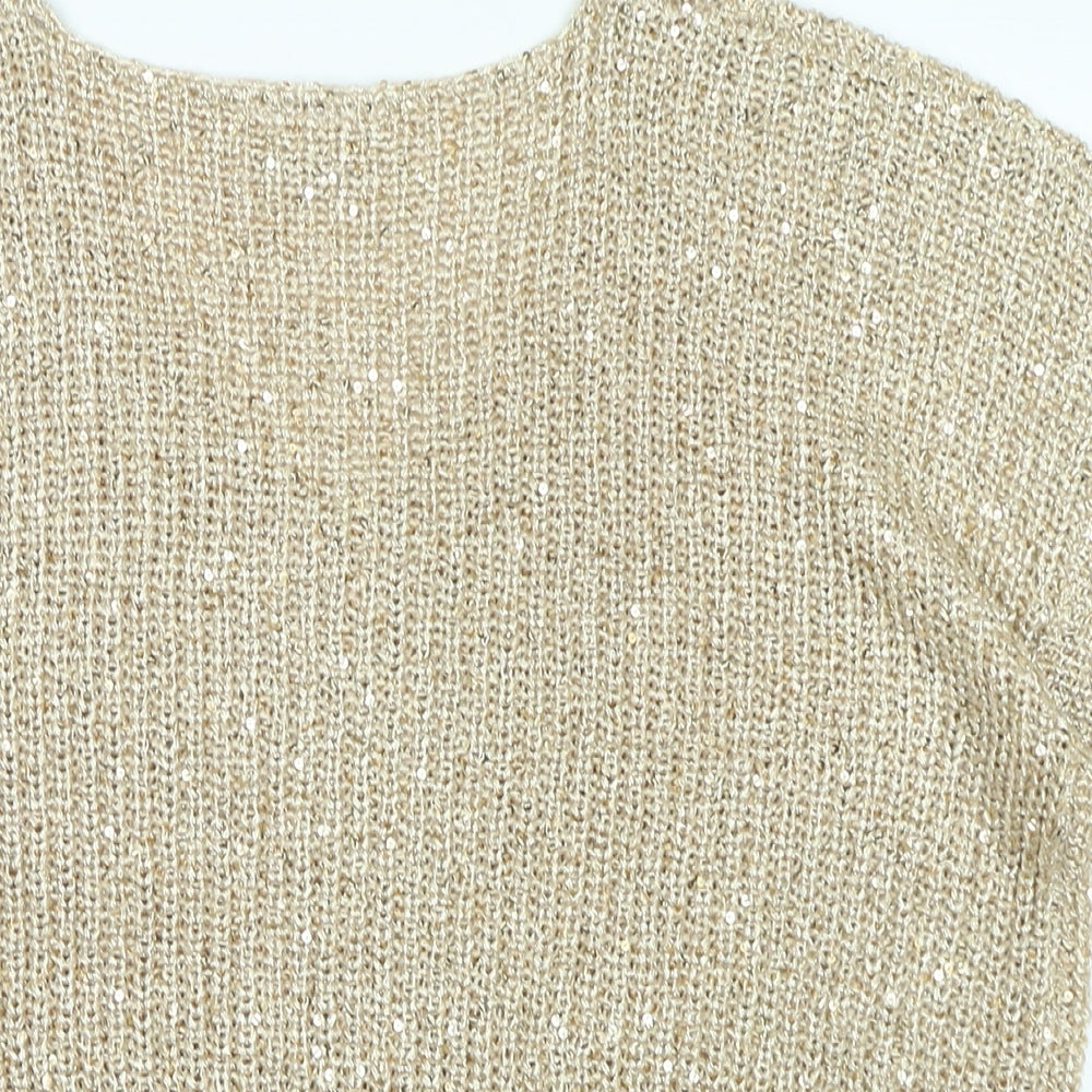 Womens UK Size M Wallis Gold Pullover Jumper