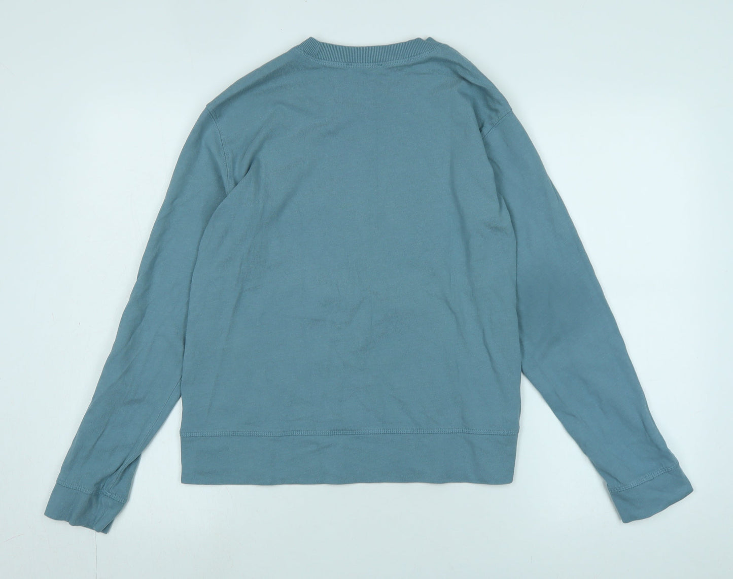 Zara Womens Blue Cotton Pullover Sweatshirt Size S