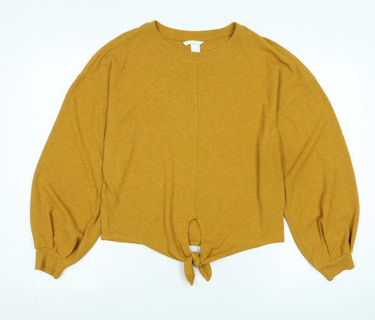Womens UK Size XS H&M Gold Jersey Blouse