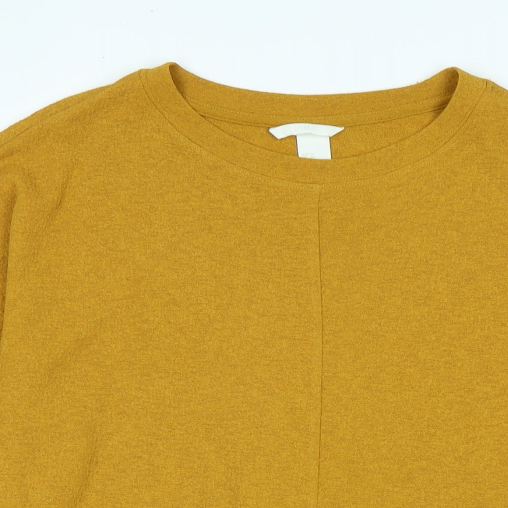 Womens UK Size XS H&M Gold Jersey Blouse