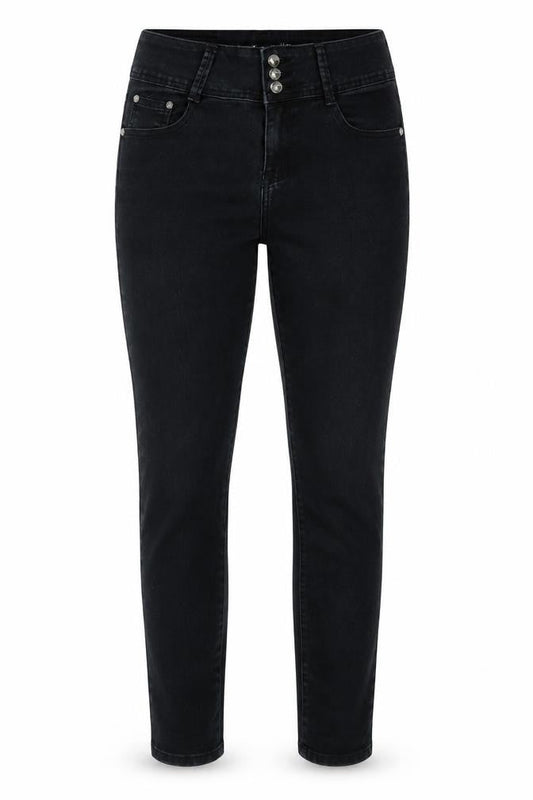 Gemello Womens Black Cotton Blend Straight Jeans Size 29 in L29 in Regular Zip - Logo