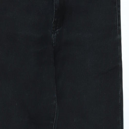 Gemello Womens Black Cotton Blend Straight Jeans Size 29 in L29 in Regular Zip - Logo