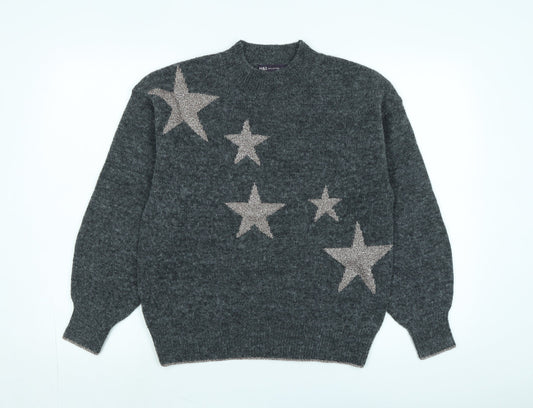 Womens UK Size S Marks and Spencer Grey Pullover Jumper