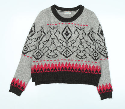 Womens UK Size 12 Indigo Brown Pullover Jumper