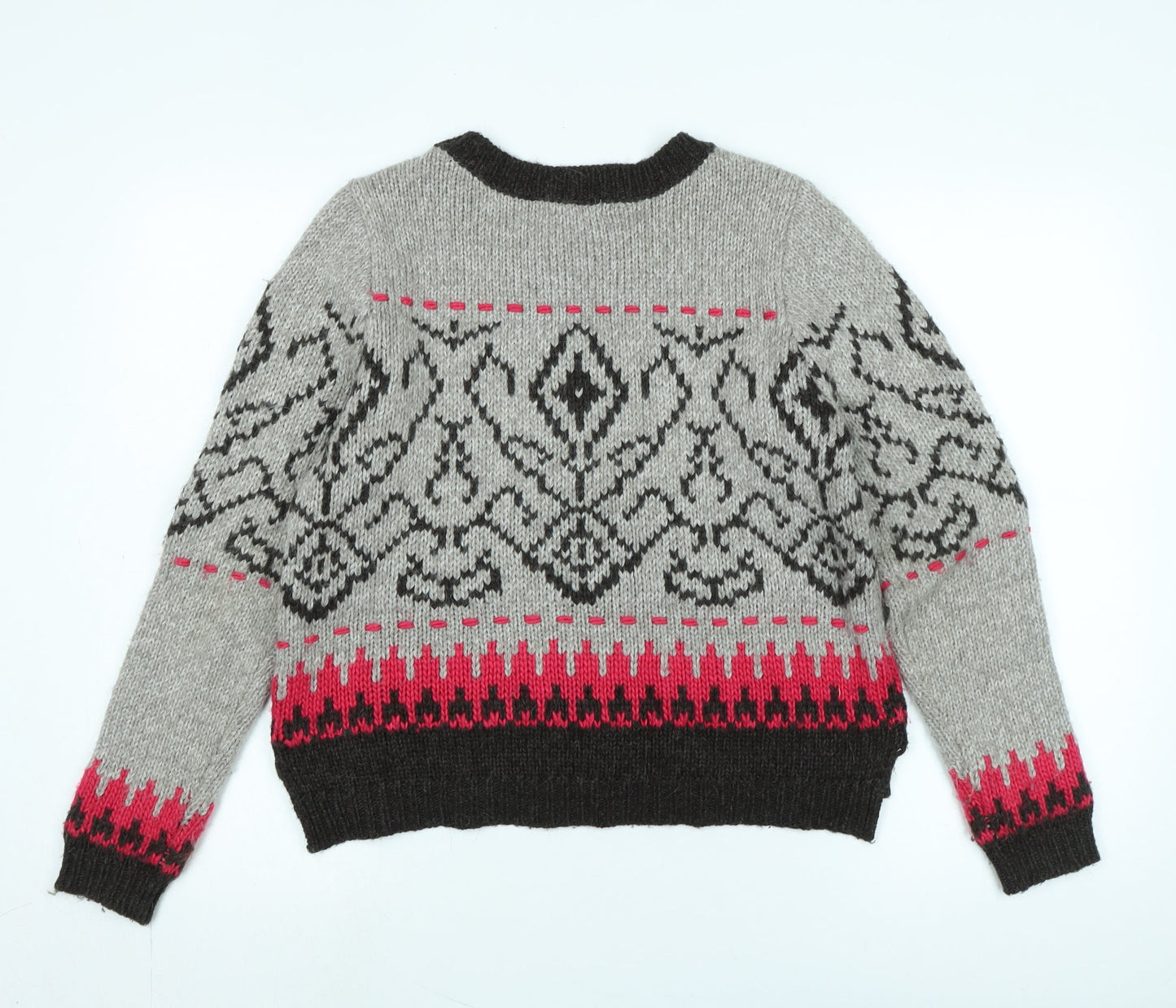Womens UK Size 12 Indigo Brown Pullover Jumper