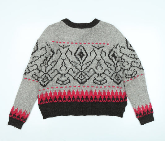 Womens UK Size 12 Indigo Brown Pullover Jumper