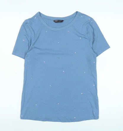 Womens UK Size 6 Marks and Spencer Blue Basic T-Shirt