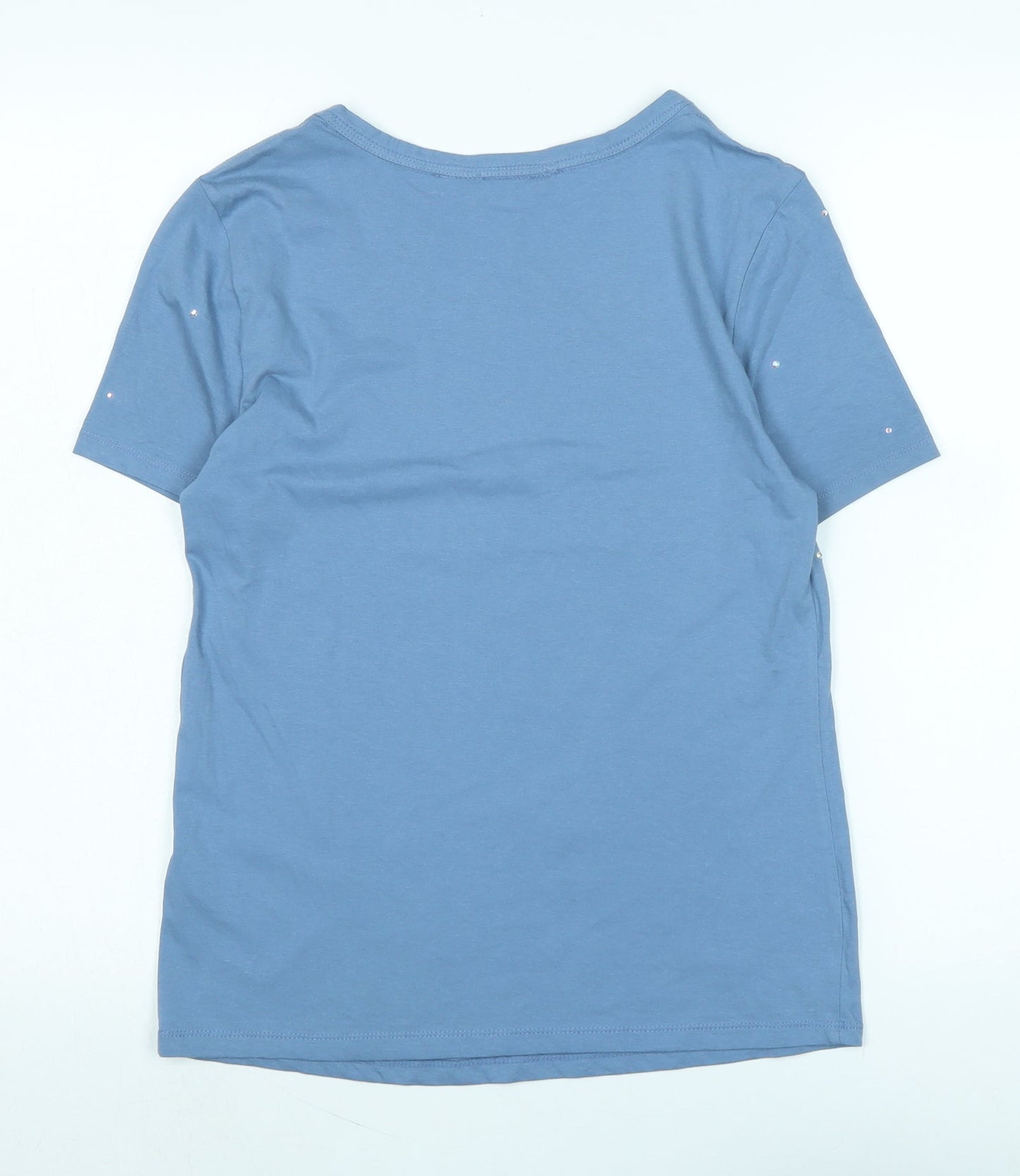 Womens UK Size 6 Marks and Spencer Blue Basic T-Shirt