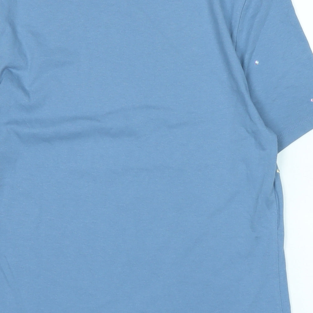 Womens UK Size 6 Marks and Spencer Blue Basic T-Shirt