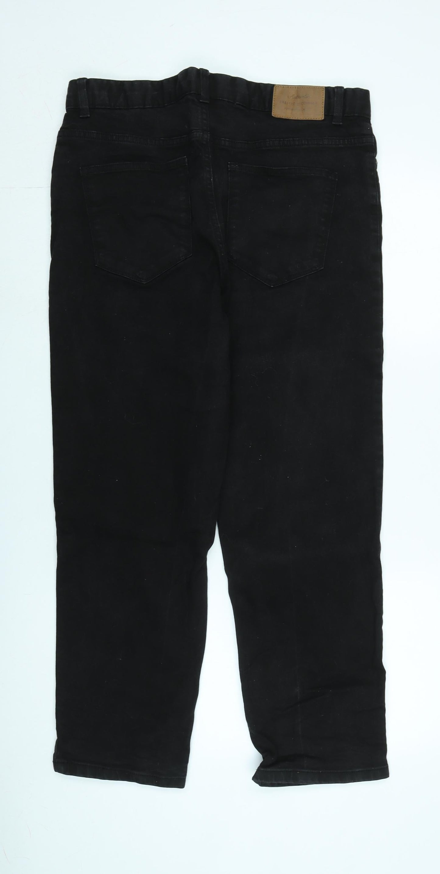 TU Mens Black Cotton Straight Jeans Size 34 in L26 in Regular Zip