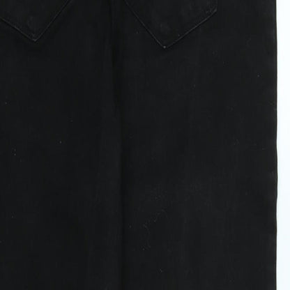 TU Mens Black Cotton Straight Jeans Size 34 in L26 in Regular Zip