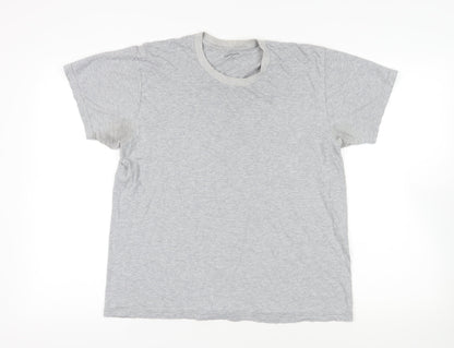 Lands' End Mens Grey Cotton T-Shirt Size M Crew Neck