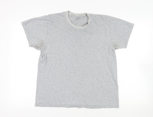 Lands' End Mens Grey Cotton T-Shirt Size M Crew Neck