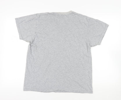 Lands' End Mens Grey Cotton T-Shirt Size M Crew Neck