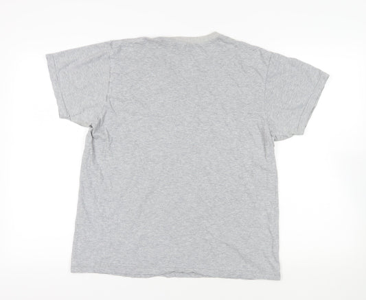 Lands' End Mens Grey Cotton T-Shirt Size M Crew Neck