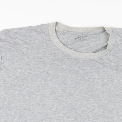 Lands' End Mens Grey Cotton T-Shirt Size M Crew Neck