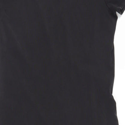 Michelle Keegan Womens Black Modal T-Shirt Dress Size 10 Crew Neck Pullover - Ruched Detail