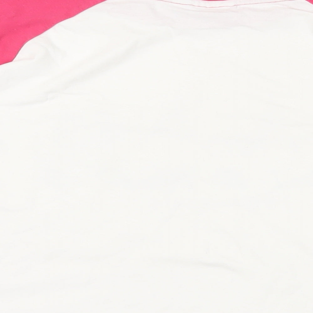 Friends Girls White Colourblock Cotton Pullover T-Shirt Size 14-15 Years Crew Neck Pullover - Logo