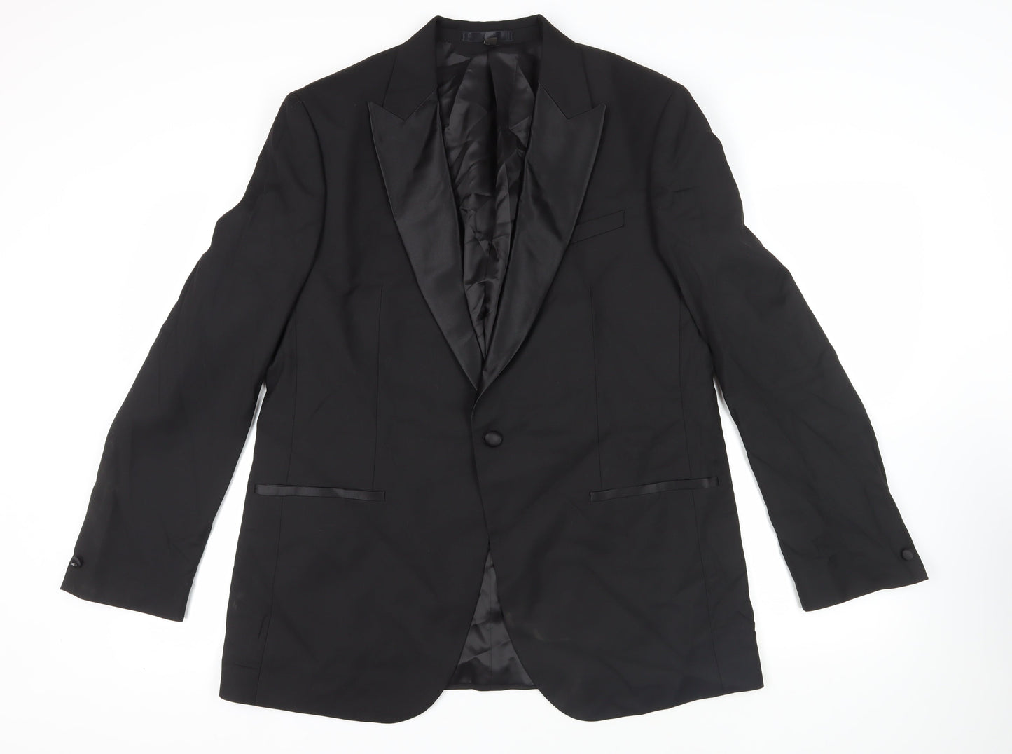Mens UK Size 44 Marks and Spencer Regular Black Suit Tuxedo