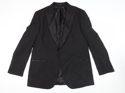 Mens UK Size 44 Marks and Spencer Regular Black Suit Tuxedo