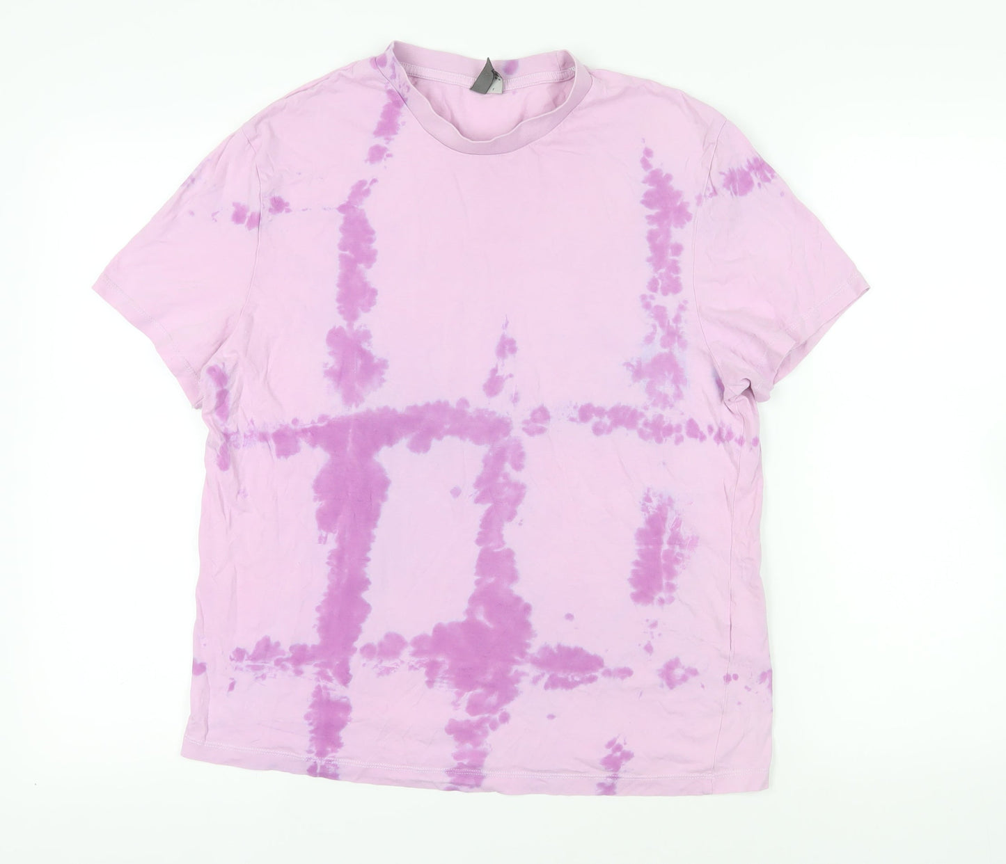 ASOS Womens Purple Cotton Basic T-Shirt Size L Crew Neck - Tie-Dye