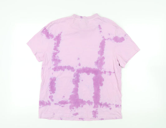 ASOS Womens Purple Cotton Basic T-Shirt Size L Crew Neck - Tie-Dye