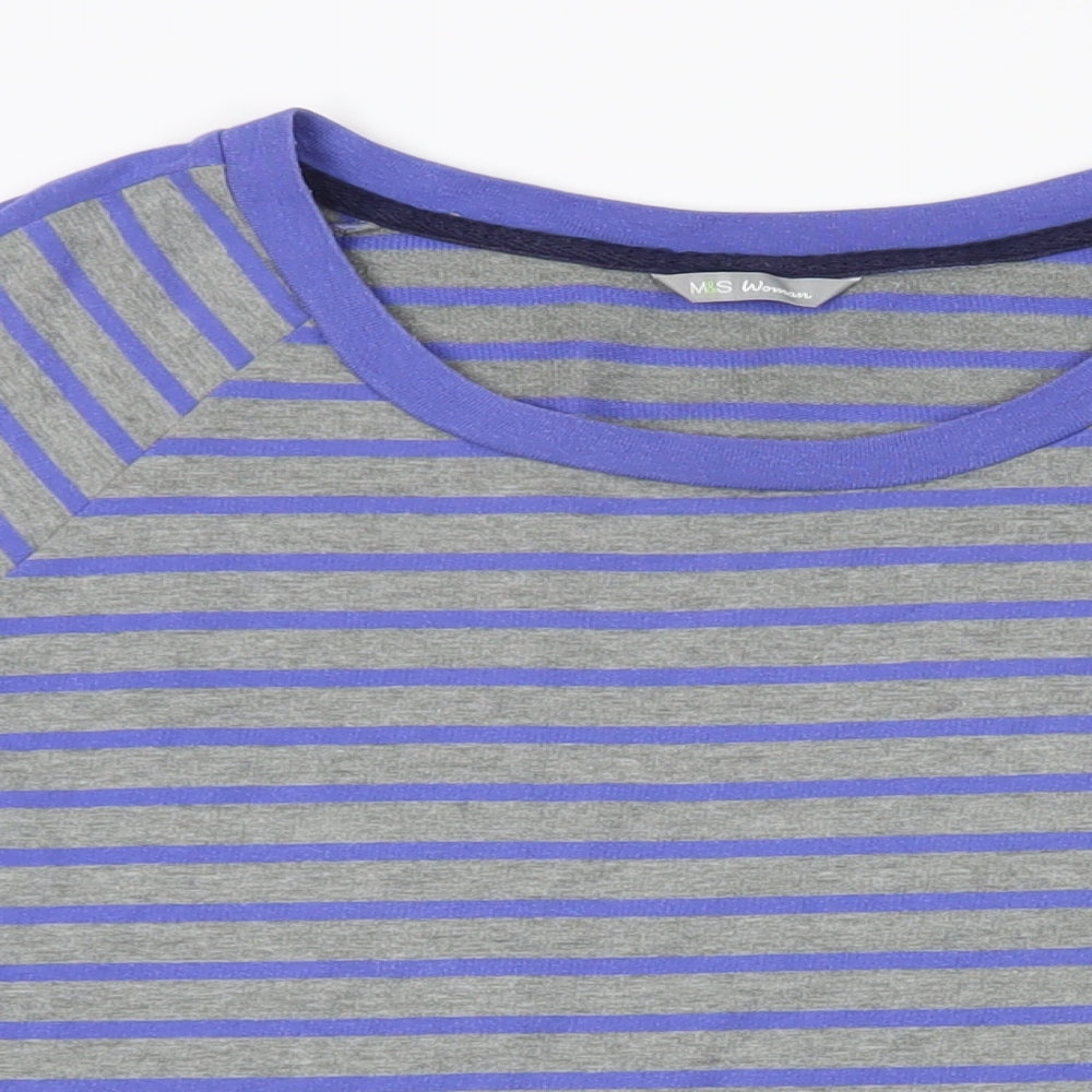 Womens UK Size 14 Marks and Spencer Blue Basic T-Shirt