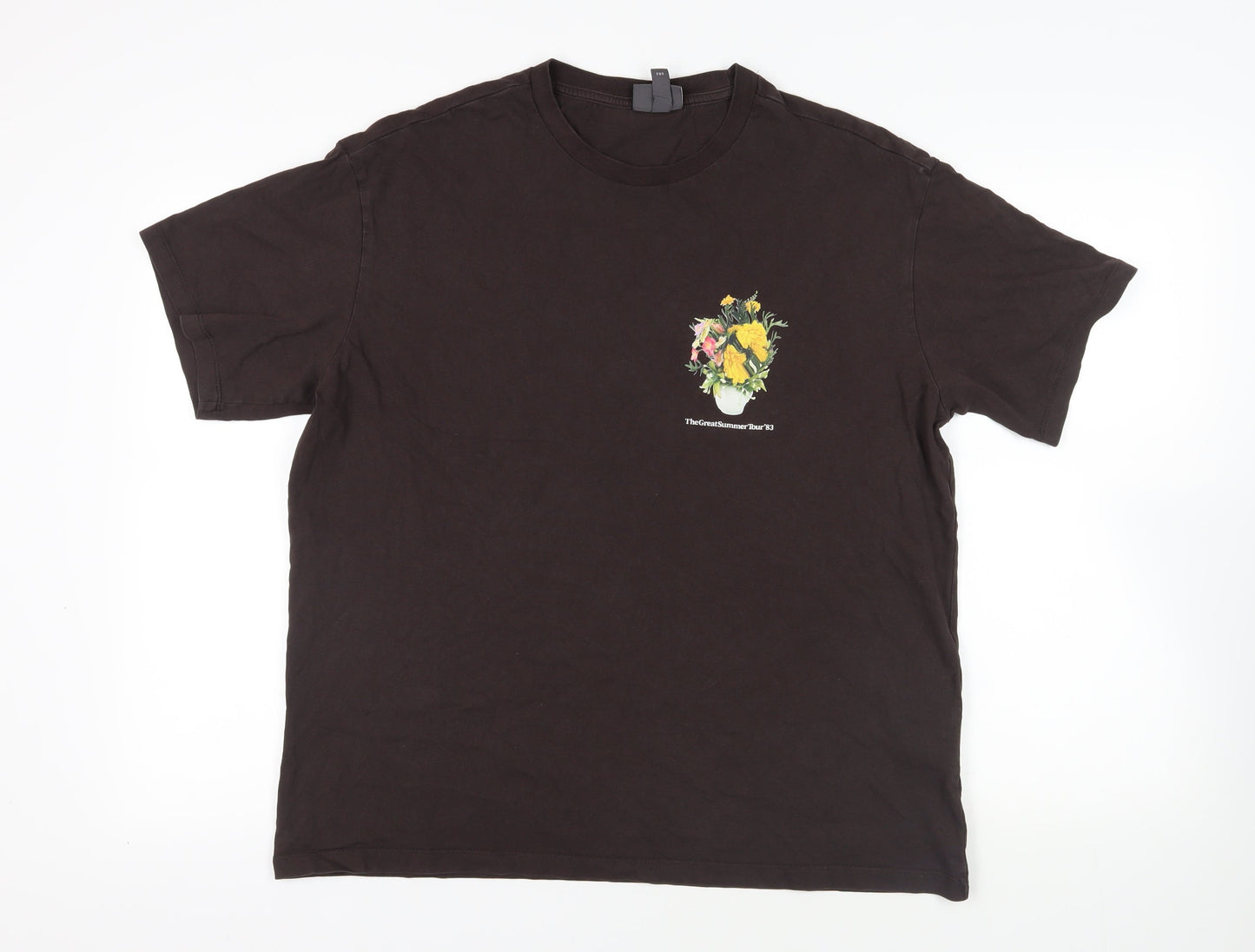 Mens UK Size L H&M Brown  T-Shirt